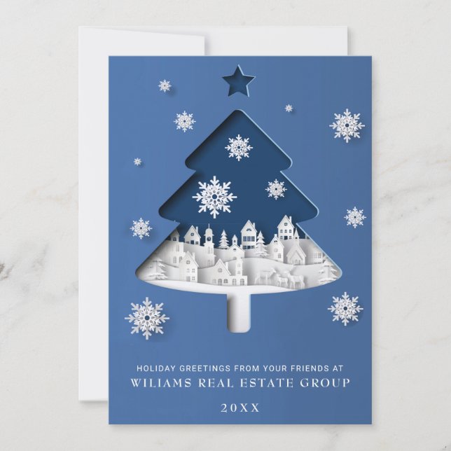 Tarjeta Festiva Navidades modernos Composición Saludo Corporativo (Anverso)