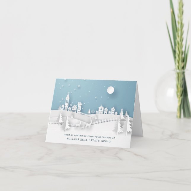 Tarjeta Festiva Navidades modernos Composición Saludo Corporativo (Anverso)