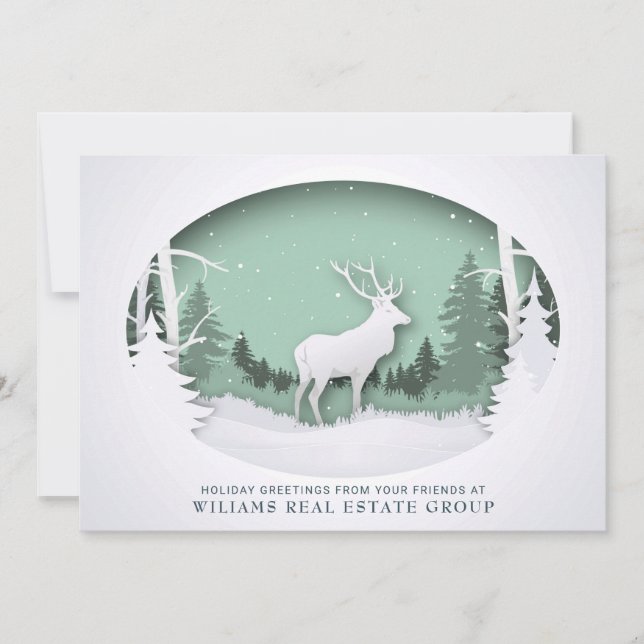 Tarjeta Festiva Navidades modernos Composición Saludo Corporativo (Anverso)