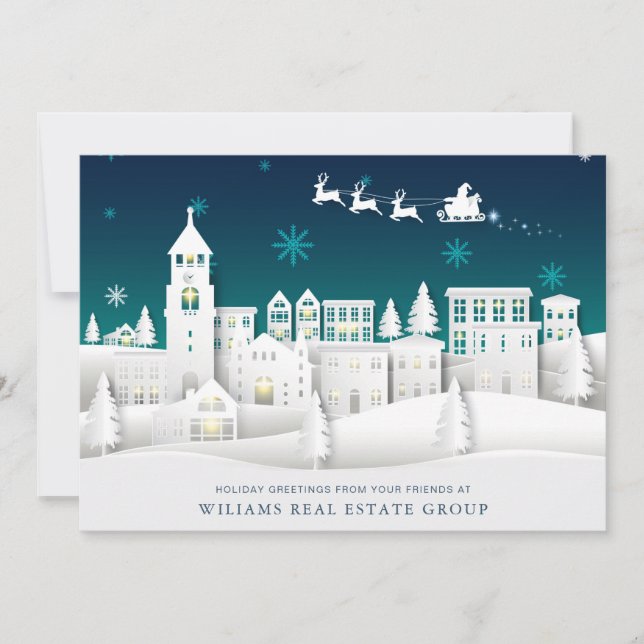 Tarjeta Festiva Navidades modernos Composición Saludo Corporativo (Anverso)