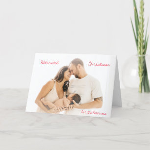 Tarjeta Festiva Navidades modernos con escritura roja minimalista
