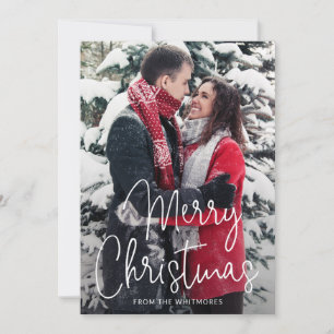 Tarjeta Festiva Navidades modernos con escritura simple y elegante