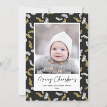 Navidades modernos de Black Script Gold Pine Mistl