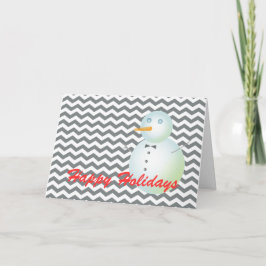 Tarjeta Festiva Navidades modernos de chevron gris y blanco