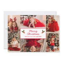 Navidades modernos de Collage de fotos rojo simple