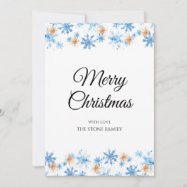 Tarjeta Festiva Navidades modernos de copos de nieve en invierno a