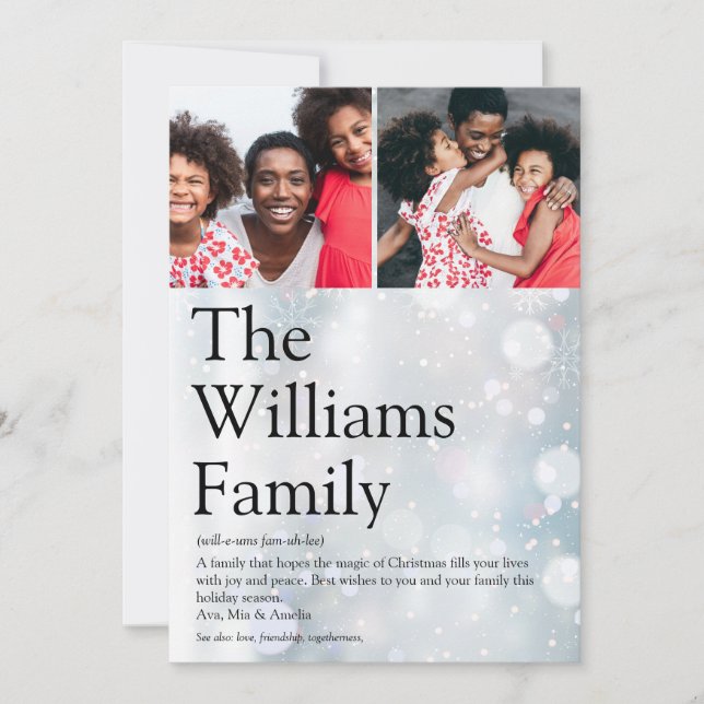 Tarjeta Festiva Navidades modernos de definición de fotografía (Anverso)