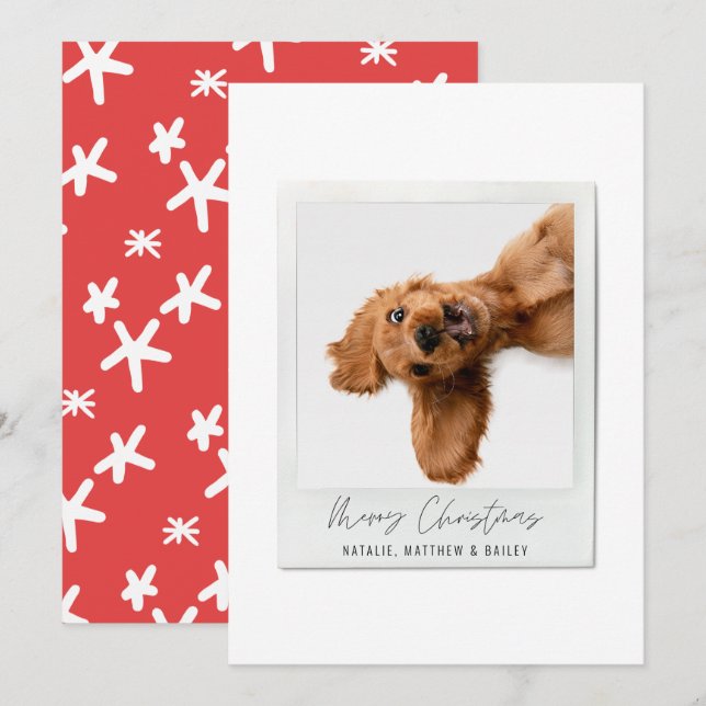 Tarjeta Festiva Navidades modernos de escritura simple (Anverso / Reverso)