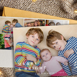 Tarjeta Festiva Navidades modernos de fotografía de 6 collages de