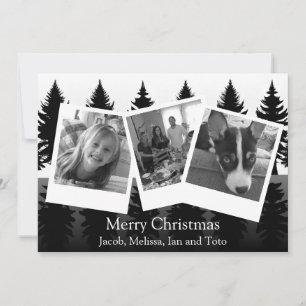 Tarjeta Festiva Navidades modernos de fotografía en blanco y negro