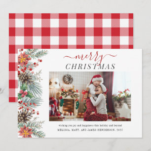 Tarjeta Festiva Navidades modernos de fotografía familiar