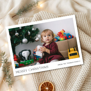 Tarjeta Festiva Navidades modernos de fotografía familiar infantil