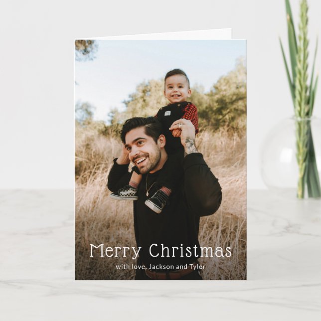 Tarjeta Festiva Navidades modernos de fotografía simple (Anverso)
