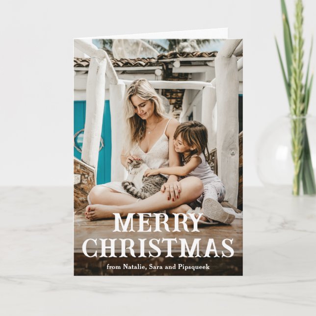 Tarjeta Festiva Navidades modernos de fotografía simple de tipo vi (Anverso)