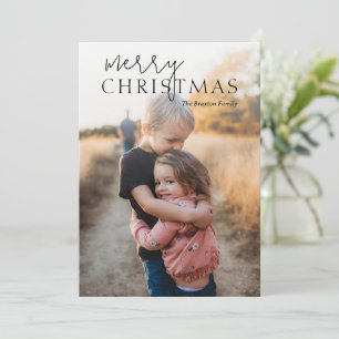 Tarjeta Festiva Navidades modernos de fotografía simple Duo Font
