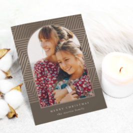 Tarjeta Festiva Navidades modernos de fotos geométricas de Feliz N