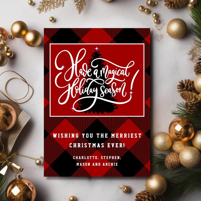 Tarjeta Festiva Navidades modernos de juego de búfalo rojo (Subido por el creador)