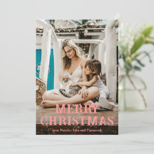 Tarjeta Festiva Navidades modernos de la fotografía de tipo de let