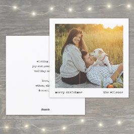 Tarjeta Festiva Navidades modernos de máquina de escribir Minimali