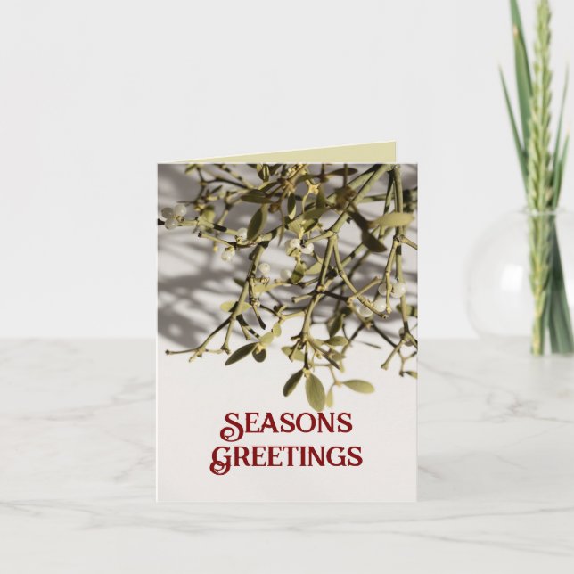 Tarjeta Festiva Navidades modernos de Mistletoe (Anverso)