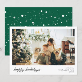 Tarjeta Festiva Navidades modernos de moda Foto de familia Script