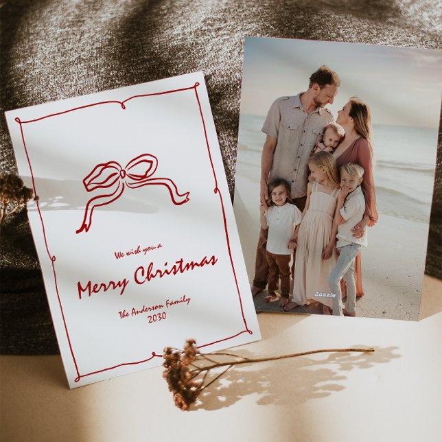 Tarjeta Festiva Navidades modernos de Red Knot (Subido por el creador)