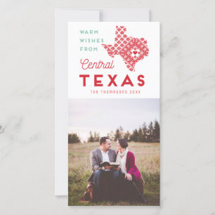 Tarjeta Festiva Navidades modernos de Texas Central