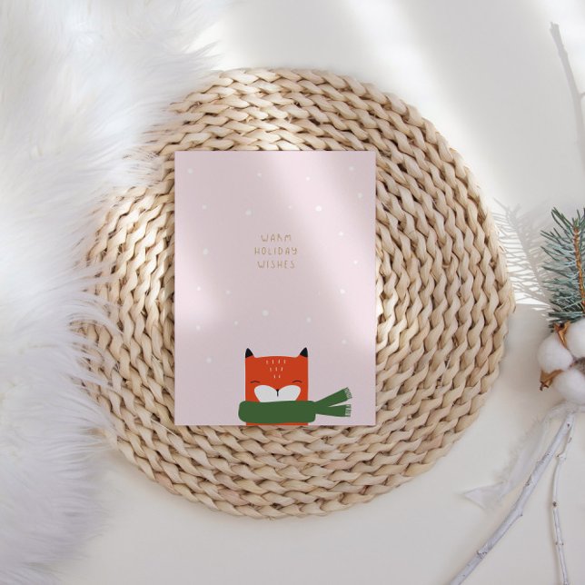 Tarjeta Festiva Navidades modernos de Winter Cute Scandi Fox (Subido por el creador)