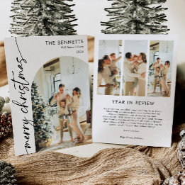 Tarjeta Festiva Navidades modernos del Boho Arch fotográfico año t