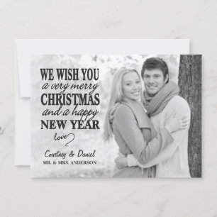 Tarjeta Festiva Navidades modernos entregan papel de foto completa