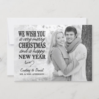 Tarjeta Festiva Navidades modernos entregan papel de foto completa