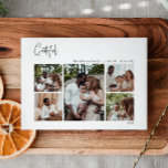 Tarjeta Festiva Navidades modernos escriben agradecidas cinco foto<br><div class="desc">Este guión moderno de Navidades agradecida tarjeta de vacaciones de cinco fotos es perfecto para tu minimalista y chic saludo de vacaciones en blanco y negro. La caligrafía escrita a mano, mínima y caprichosa, es delicada y rústica, aunque elegante y elegante. El diseño refleja un simple día de invierno blanco...</div>