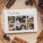 Tarjeta Festiva Navidades modernos escriben cinco fotos<br><div class="desc">Esta moderna tarjeta de vacaciones con cinco fotos para Navidades es perfecta para su minimalista y elegante bienvenida de vacaciones en blanco y negro. La caligrafía escrita a mano, mínima y caprichosa, es delicada y rústica, aunque elegante y elegante. El diseño refleja un simple día de invierno blanco y evoca...</div>
