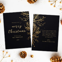 Tarjeta Festiva Navidades modernos Festividad Gold Elegant Black