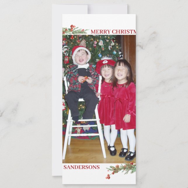 Tarjeta Festiva Navidades modernos Foto de vacaciones familiares d (Anverso)