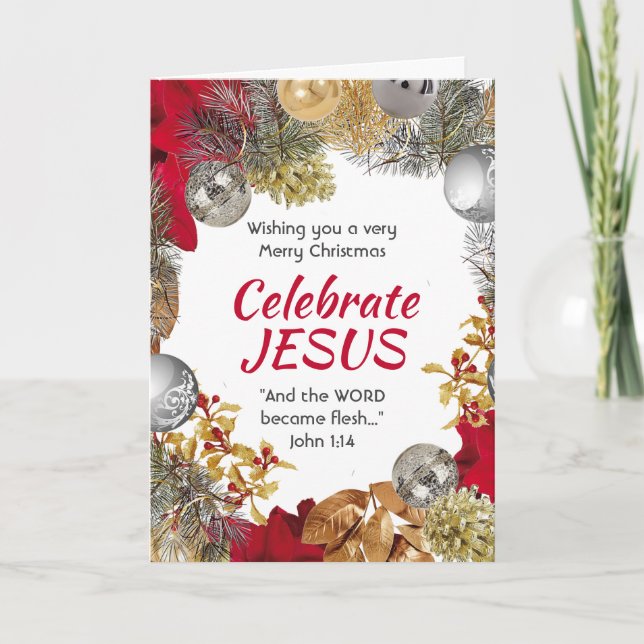 Tarjeta Festiva Navidades modernos fueron Navidades de CELEBRADO J (Anverso)