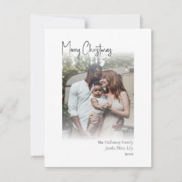 Tarjeta Festiva Navidades modernos guión de foto con matiz vertica