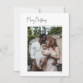 Tarjeta Festiva Navidades modernos guión de una sola foto vertical