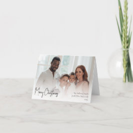 Tarjeta Festiva Navidades modernos guión foto completa doblada