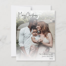 Tarjeta Festiva Navidades modernos guión manuscrito Full Photo Hol