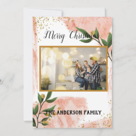 Tarjeta Festiva Navidades modernos mínimos foto rústica múltiple