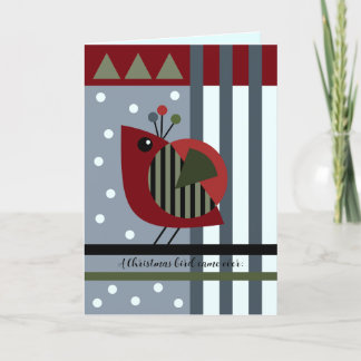 Tarjeta Festiva Navidades modernos, pájaro y texto personalizado