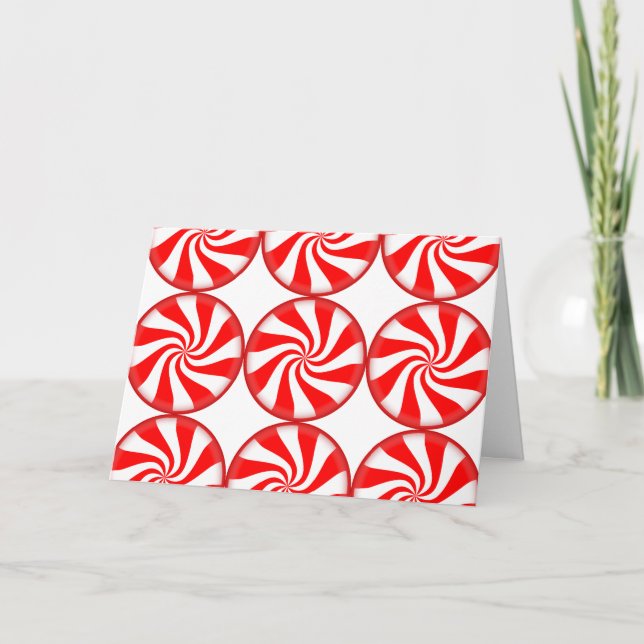 Tarjeta Festiva Navidades modernos rodean a Peppermint Candy Diver (Anverso)