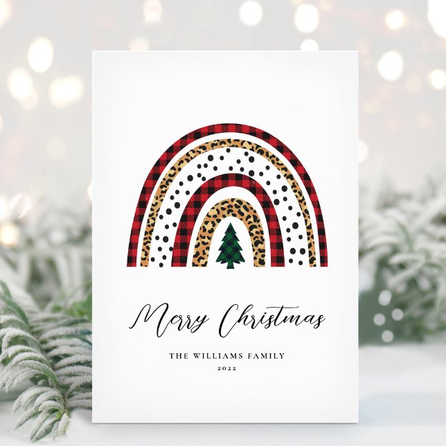 Tarjeta Festiva Navidades modernos únicos sin foto arcoiris (Subido por el creador)
