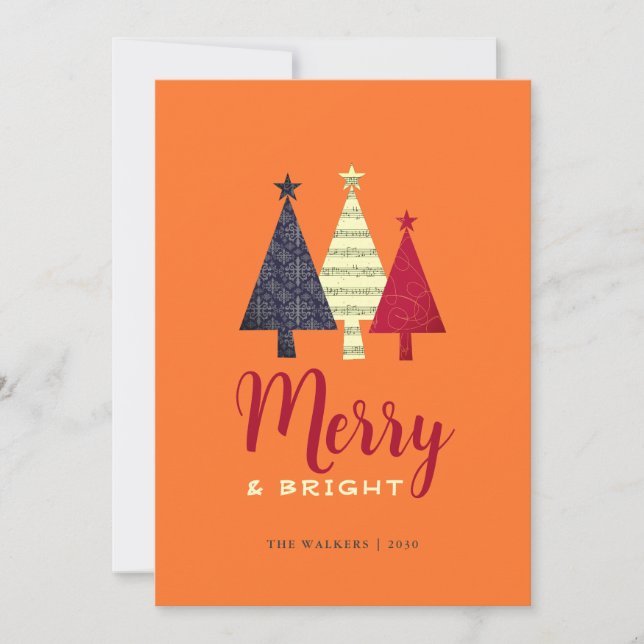Tarjeta Festiva Navidades modernos y brillantes (Anverso)