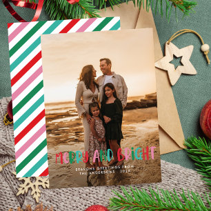 Tarjeta Festiva Navidades modernos y brillantes retro coloridos