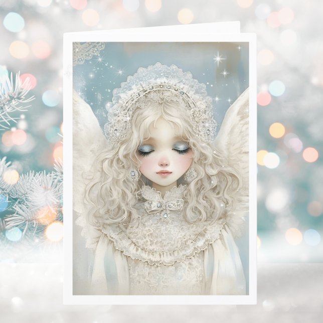 Tarjeta Festiva Navidades modernos y elegantes Angel Sparkle (Subido por el creador)