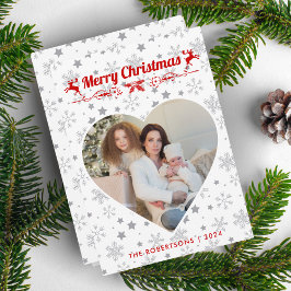 Tarjeta Festiva Navidades modernos y elegantes con una foto famili