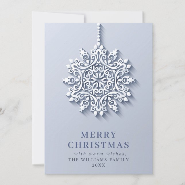 Tarjeta Festiva Navidades modernos y elegantes de copos de nieve s (Anverso)