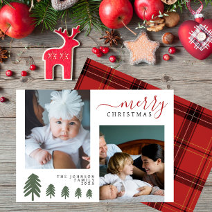 Tarjeta Festiva Navidades modernos y elegantes de fotografía Perso
